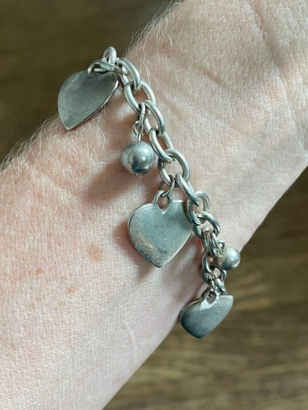 Silver Hearts Charm Bracelet